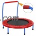 3 FT Children Kids Safe Round Bouncer Trampoline with HandRail ,Red/Blue   